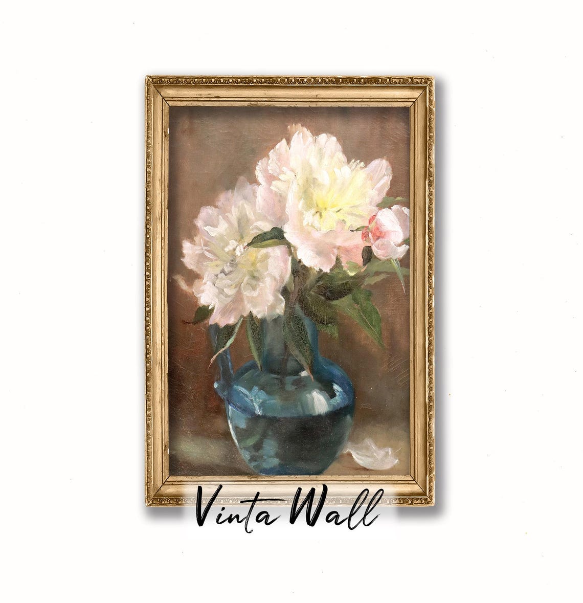 Still Life White Flower Oil Painting Print French Floral Neutral Colour Vintage Art Botanical Country Kitchen Wall Decor Farmhouse - Image 2