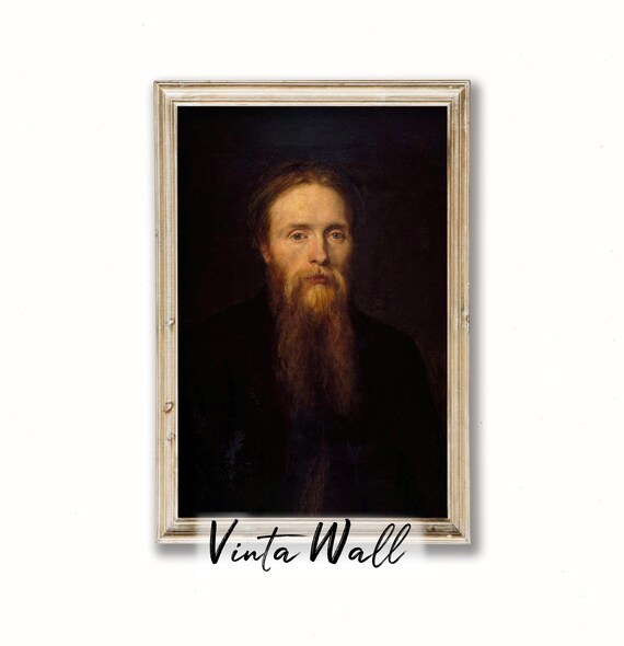 Bearded Man Portrait Dark Background Vintage Master Study Poster