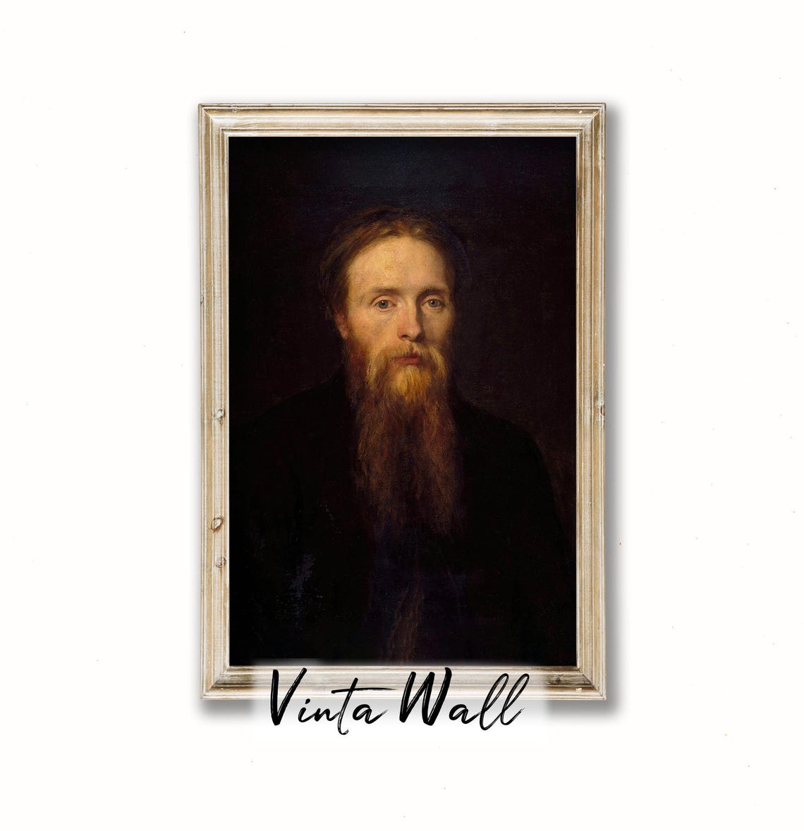 Bearded Man Portrait Dark Background Vintage Master Study Poster
