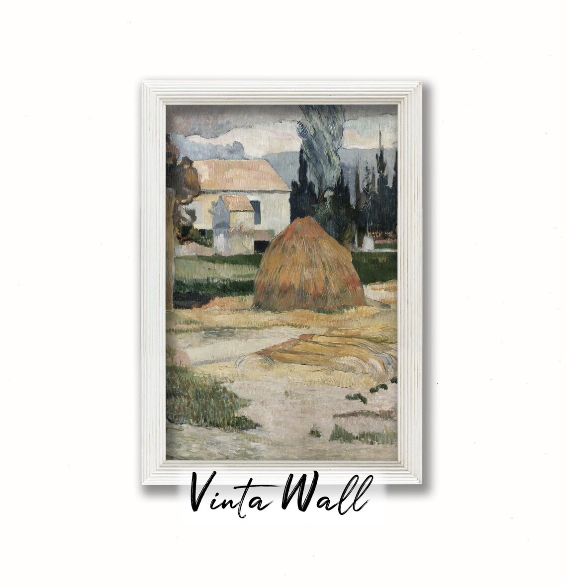 Farmhouse Haystack Rural Harvest Vintage Countryside Art Poster - Image 4