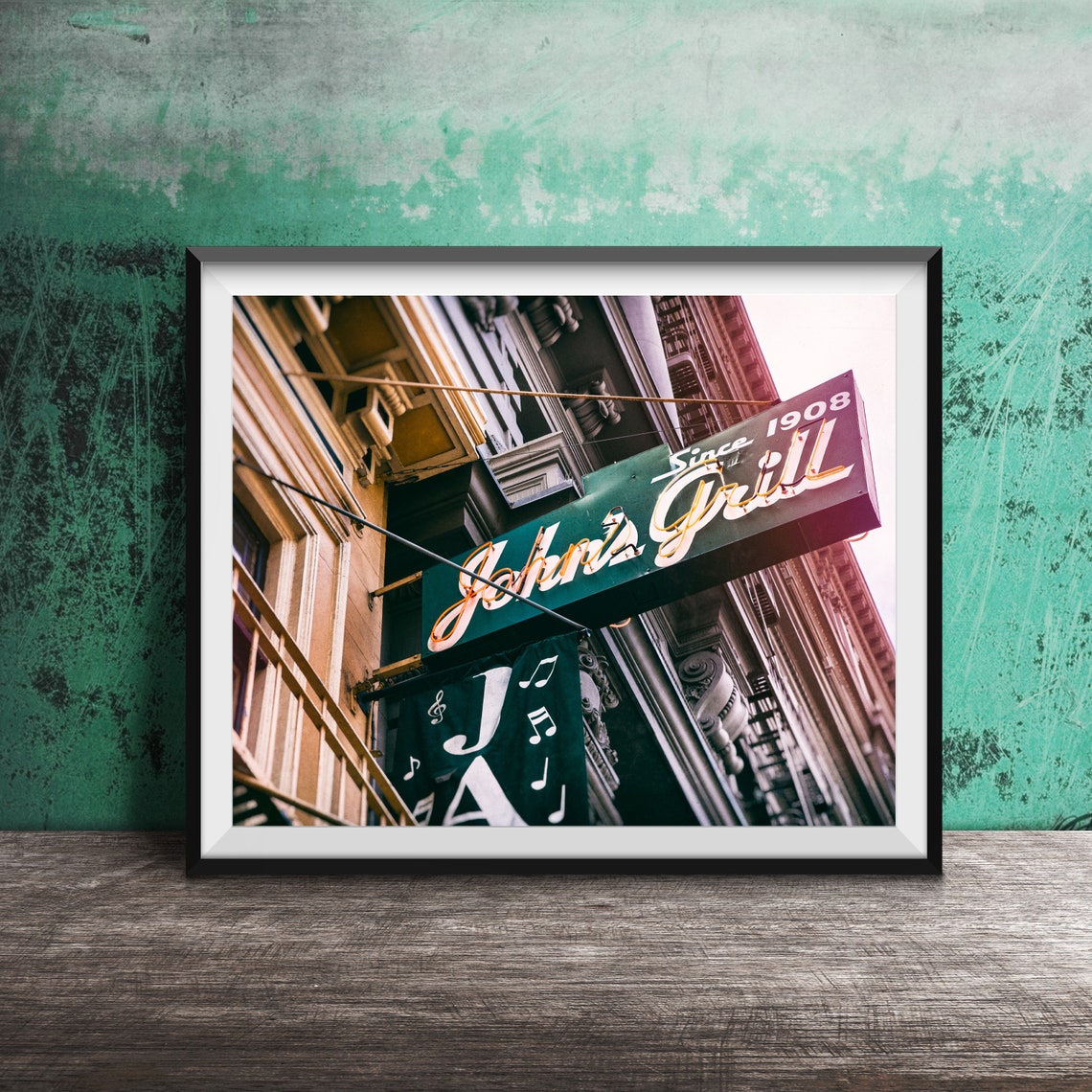 Johns Grill Since 1908 Vintage Neon Sign Hanging Photography Poster