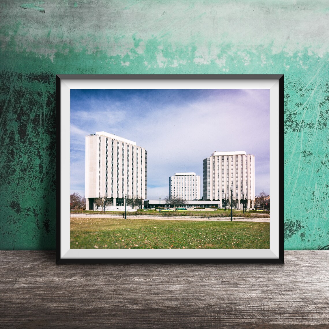 Northern Illinois University Grant Towers Dorm Photography Poster