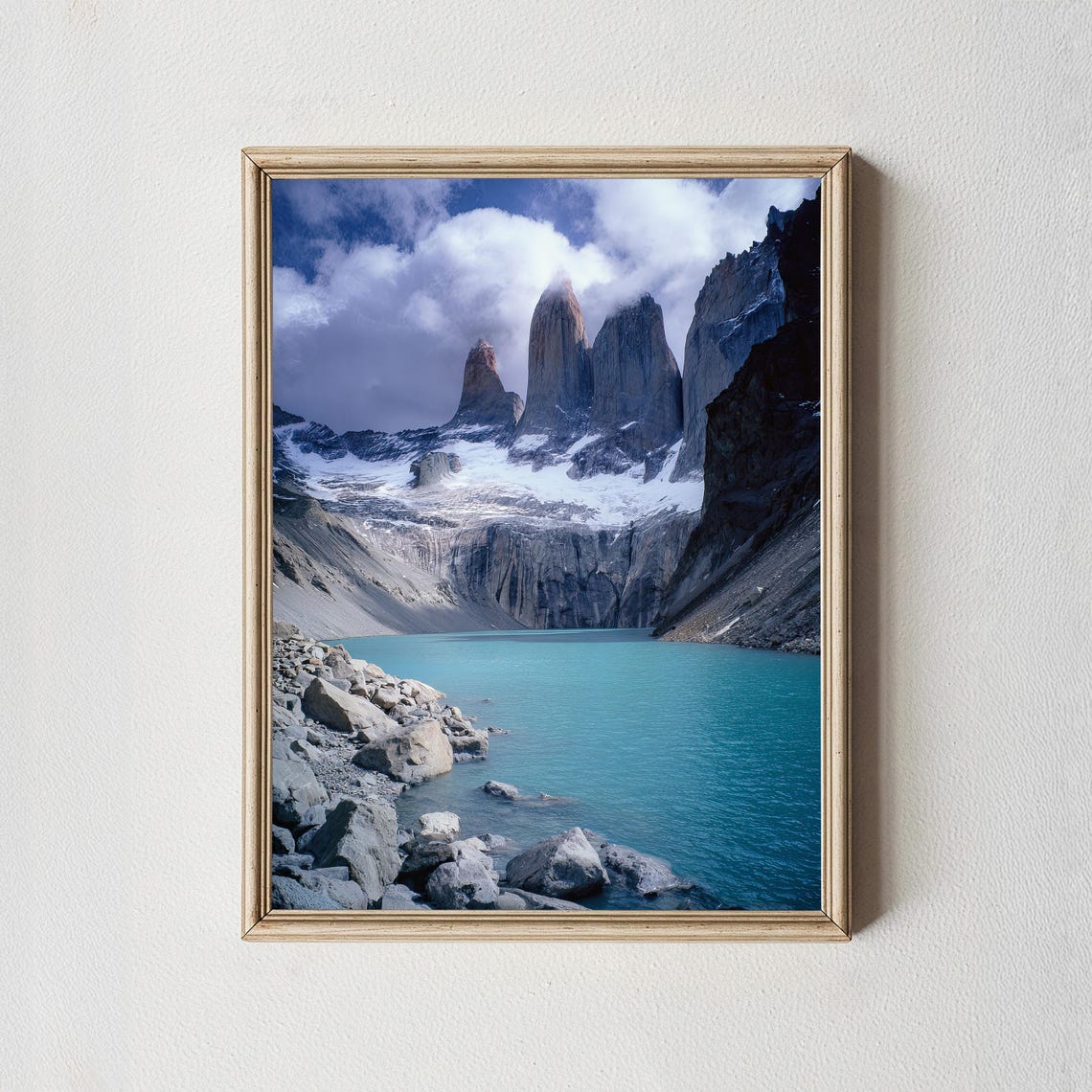 Torres del Paine Granite Towers Glacial Lake Dramatic Sky Poster