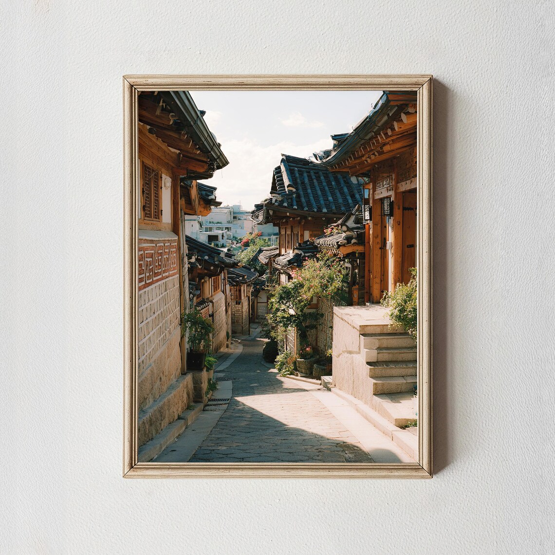 Seoul Hanok Village Street Traditional Korean Architecture Photo Print