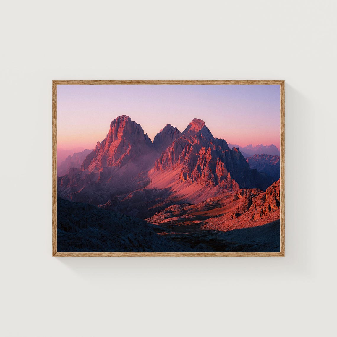 Dolomites Sunrise Alpenglow on Jagged Italian Peaks Mountain Poster