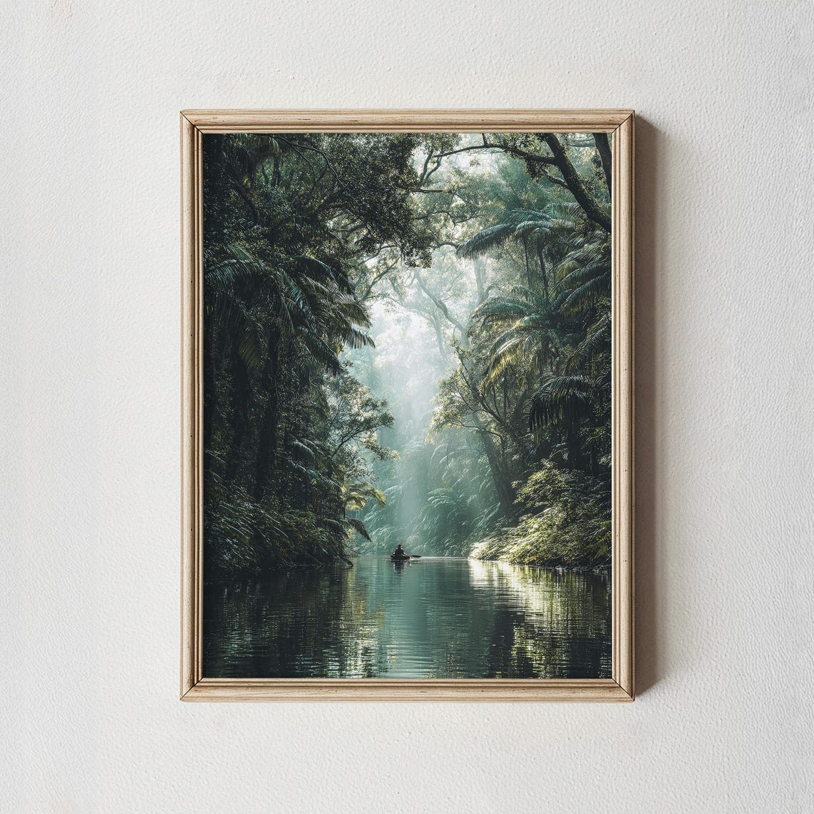 Daintree Rainforest Tropical River Canoe Misty Nature Photo Poster