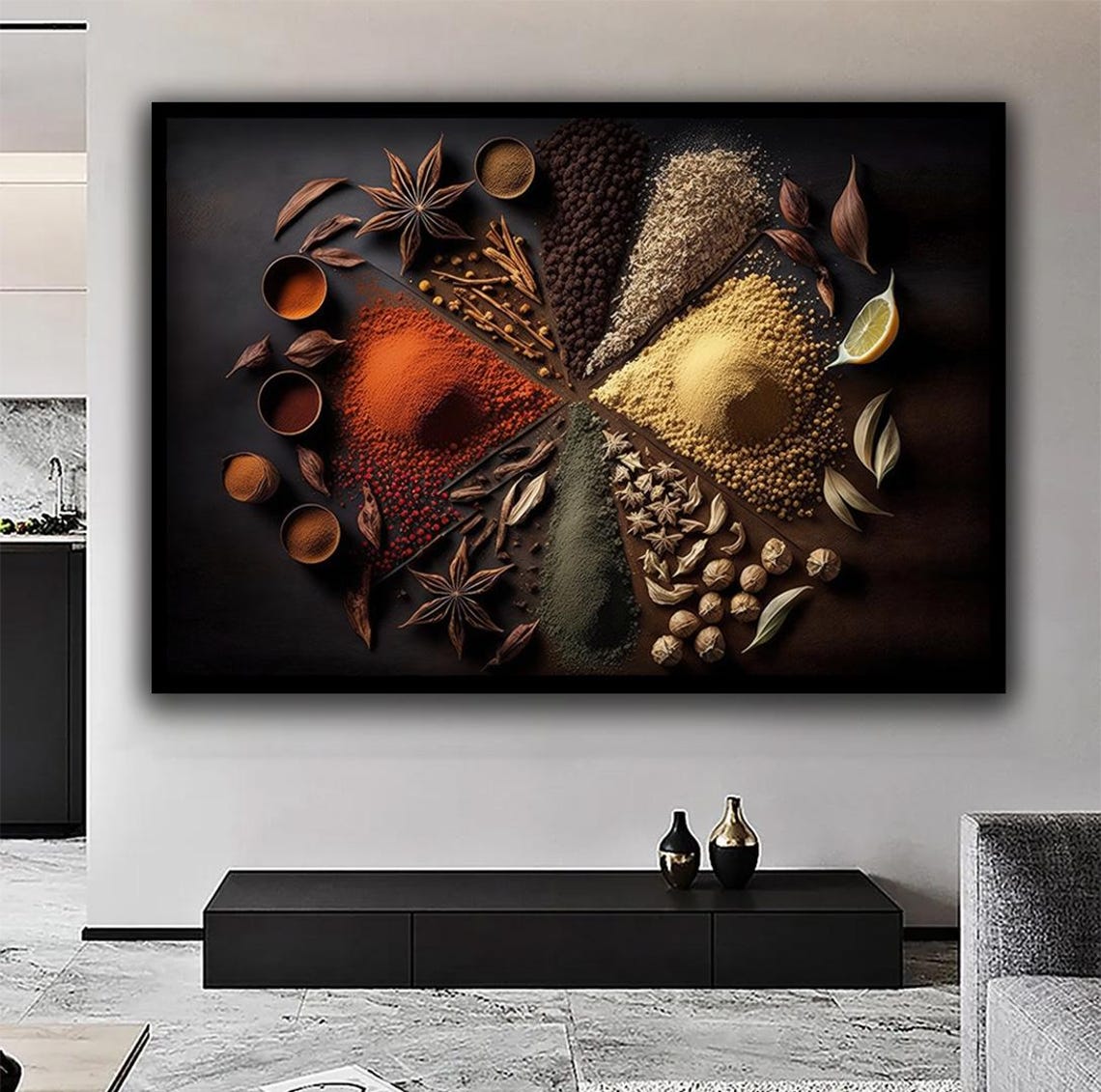 Exotic Spices Flat Lay Star Anise Paprika Kitchen Wall Art Print - Image 5