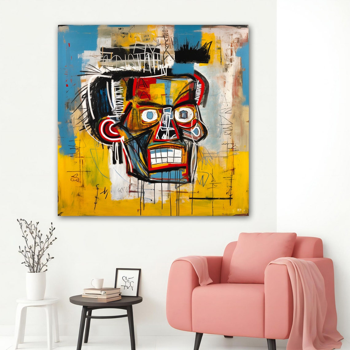 Colorful Graffiti Man Portrait Neo Expressionist Street Art Poster - Image 2