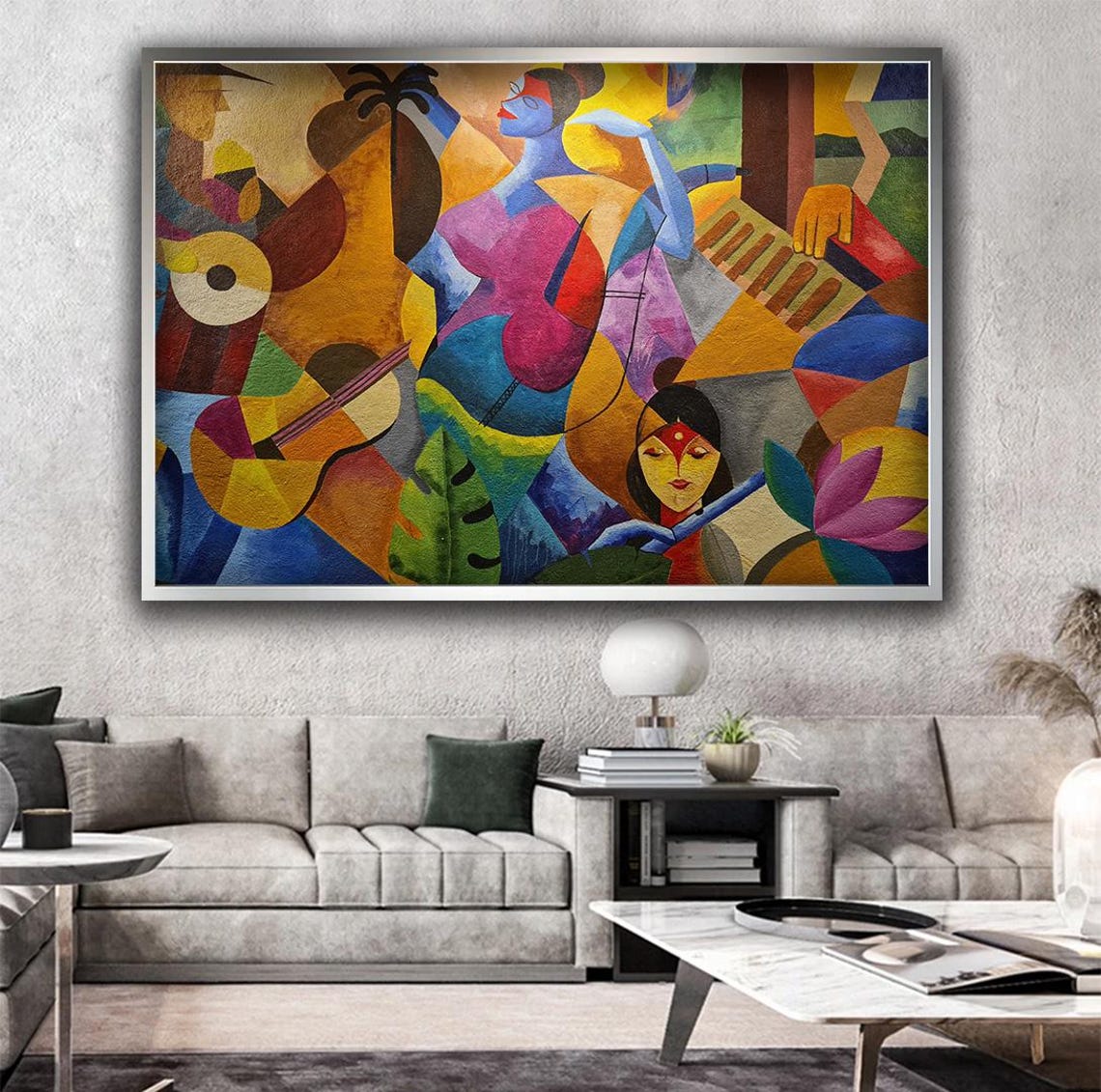 Picasso Style Art Print Abstract Wall Decor Colorful Modern Painting Home Office Decor Unique Gift Idea - Image 3