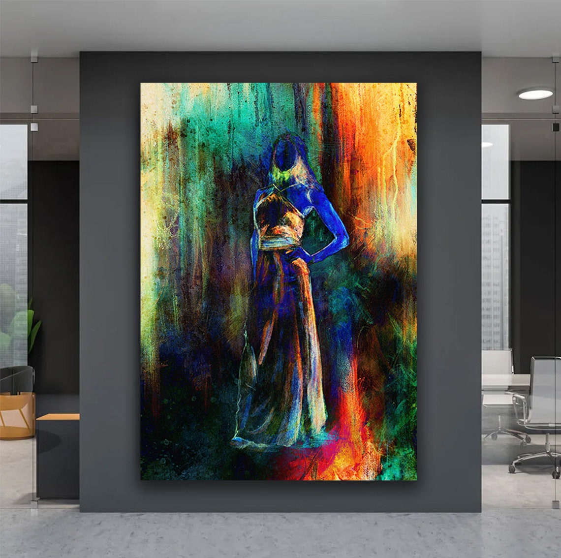 Sketch Of A Mystical Woman Art Colorful Woman Painting Surreal Woman Wall Art Female Painting Colorful Print