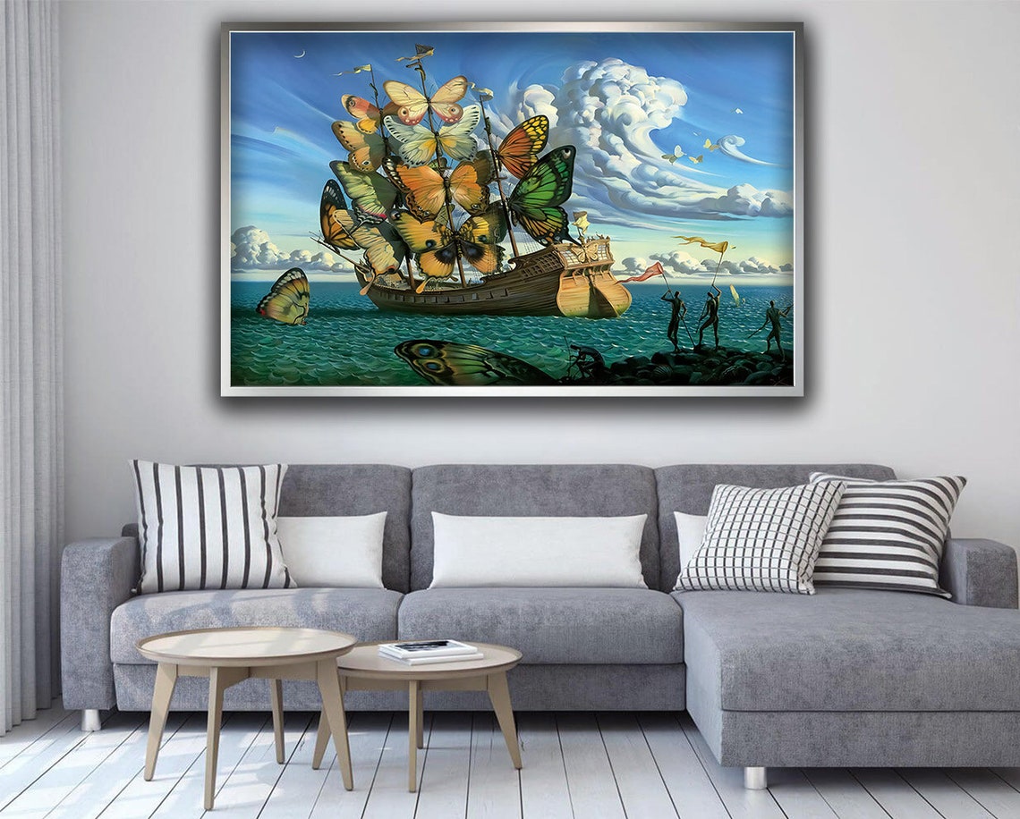Vladimir Kush Ship With Butterfly Sails Surreal Ocean Voyage Poster - Image 3