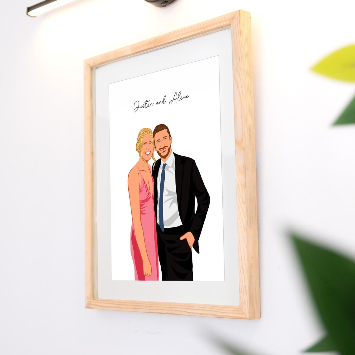 Custom Couple Painting, Personalized Engagement Gift - Image 3