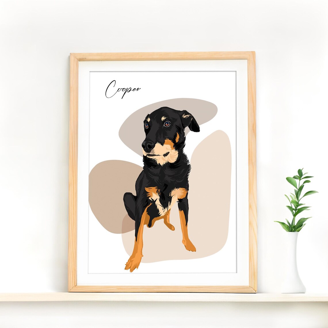 Custom Dog Portrait, Personalized Pet Memorial Art Print - Image 3