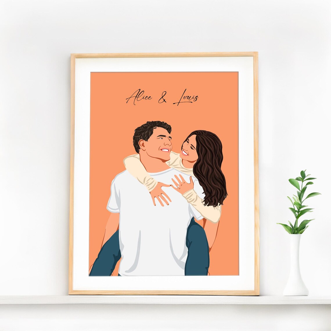 Custom Portrait Drawing, Personalized Gift For Her - Image 3