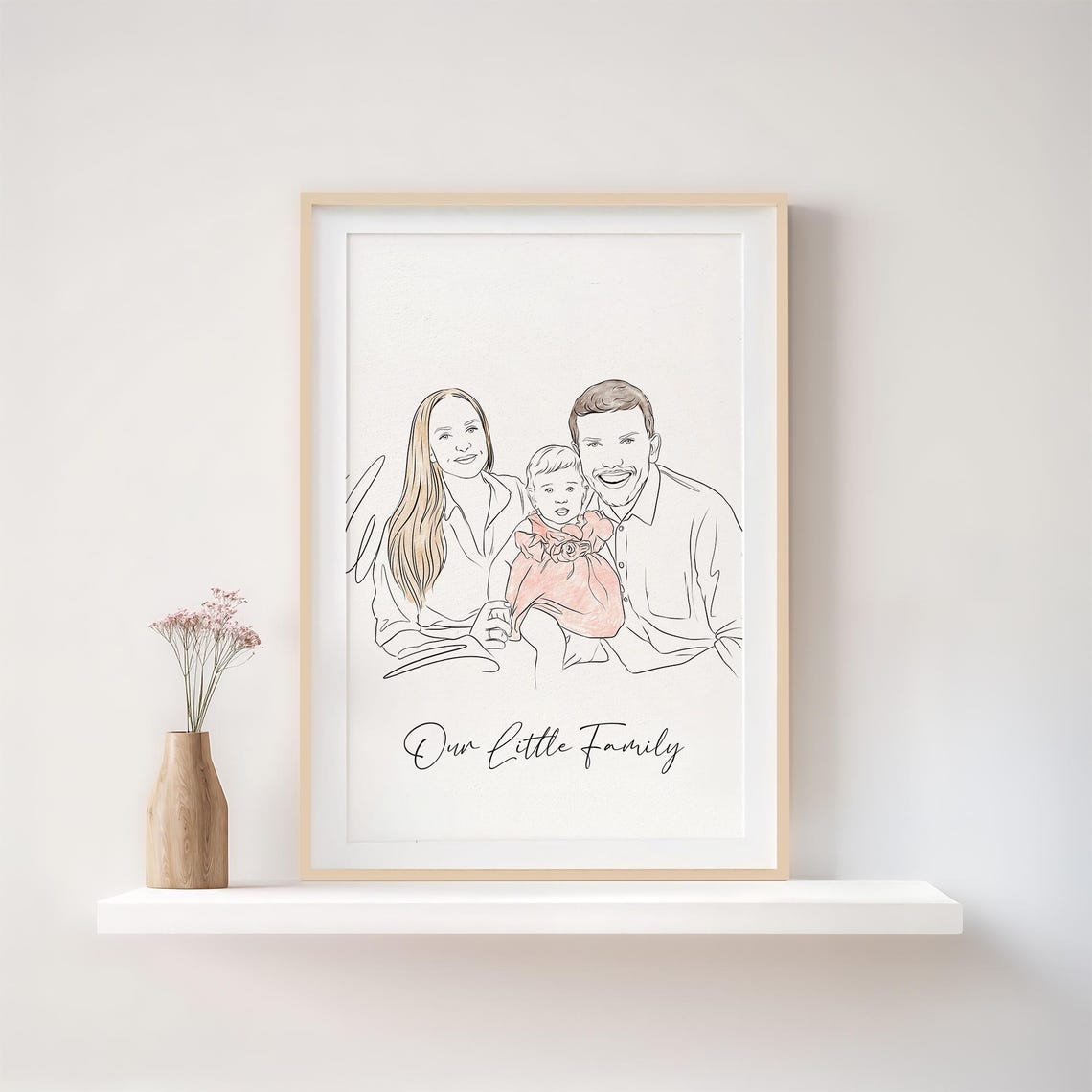 Happy Fathers Day Line Art Portrait Sketch from Photo Poster - Image 2