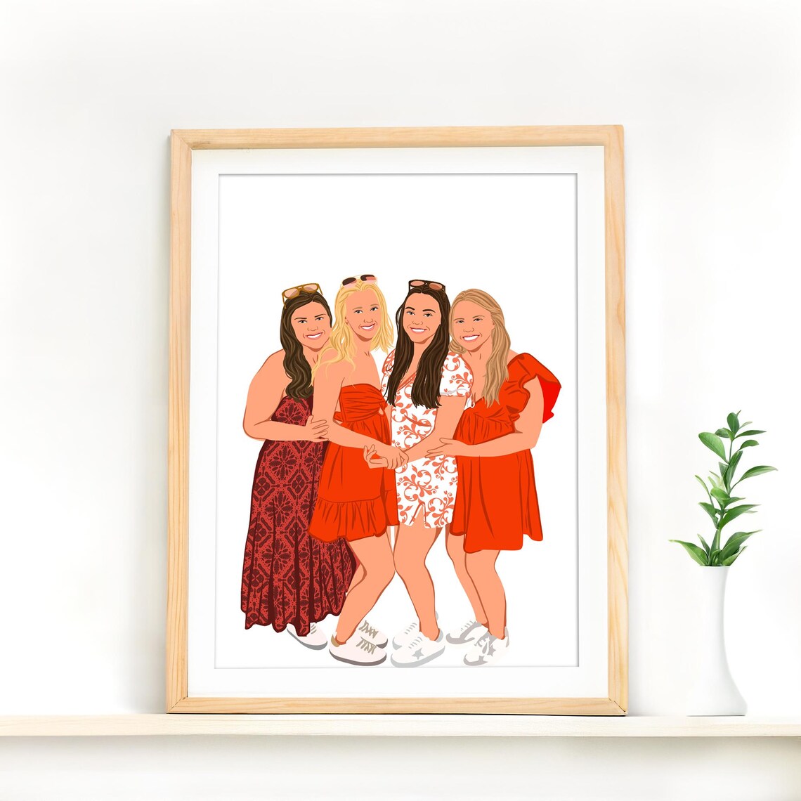 Custom Best Friend Portrait, Personalized Art Print - Image 2