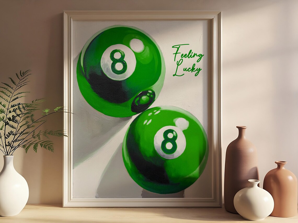 Personalized Lucky Me 8 Ball Retro Poster - Image 3