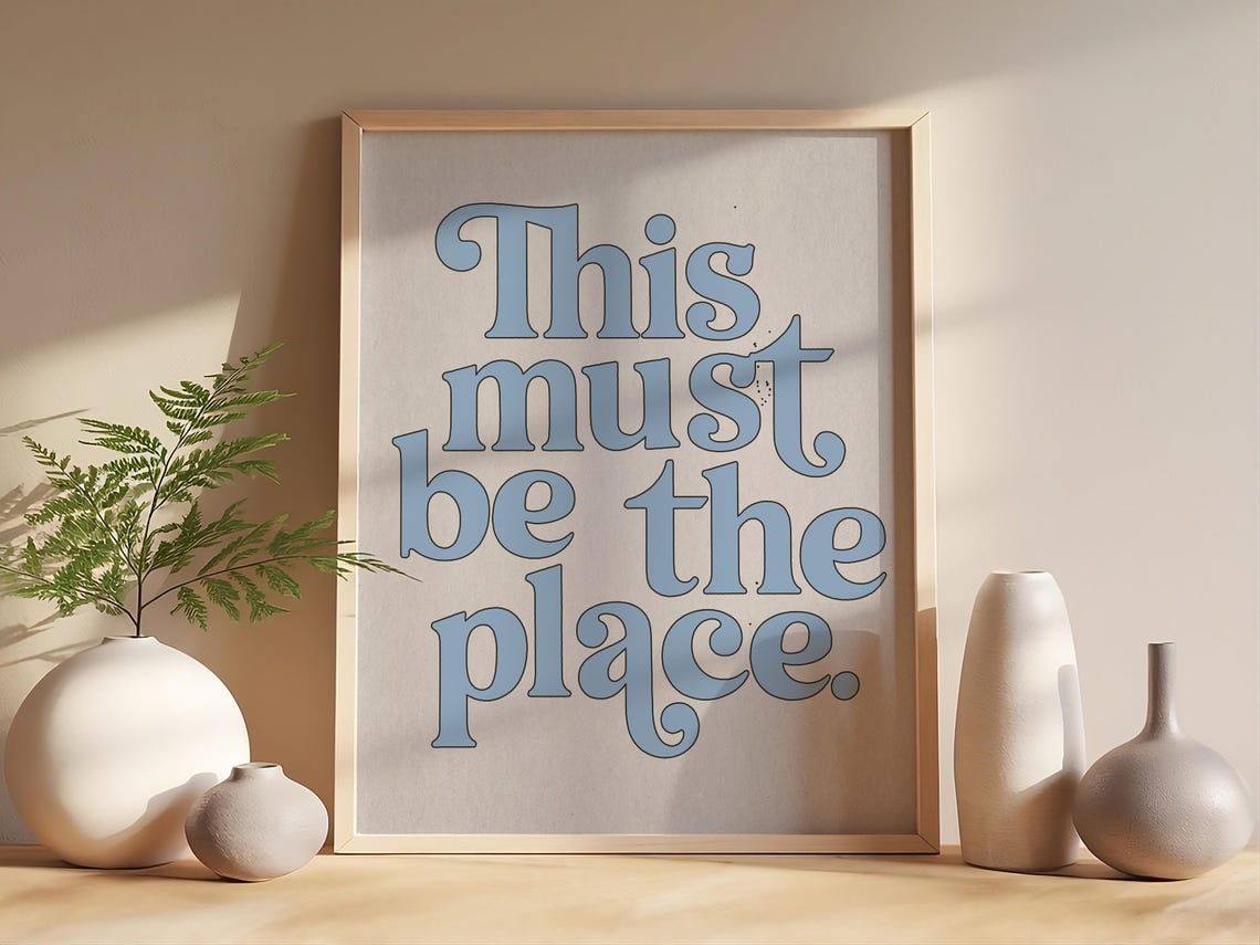This Must Be The Place Vintage Orange Retro Typography Wall Art - Image 2