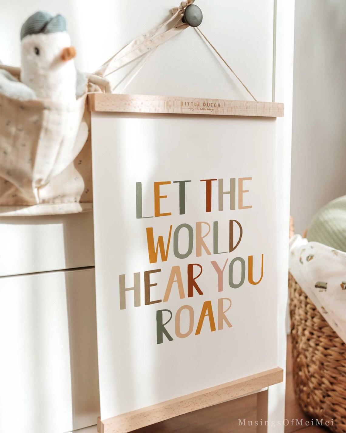 Let the World Hear You Roar Bold Colorful Kids Motivational Quote Poster - Image 4