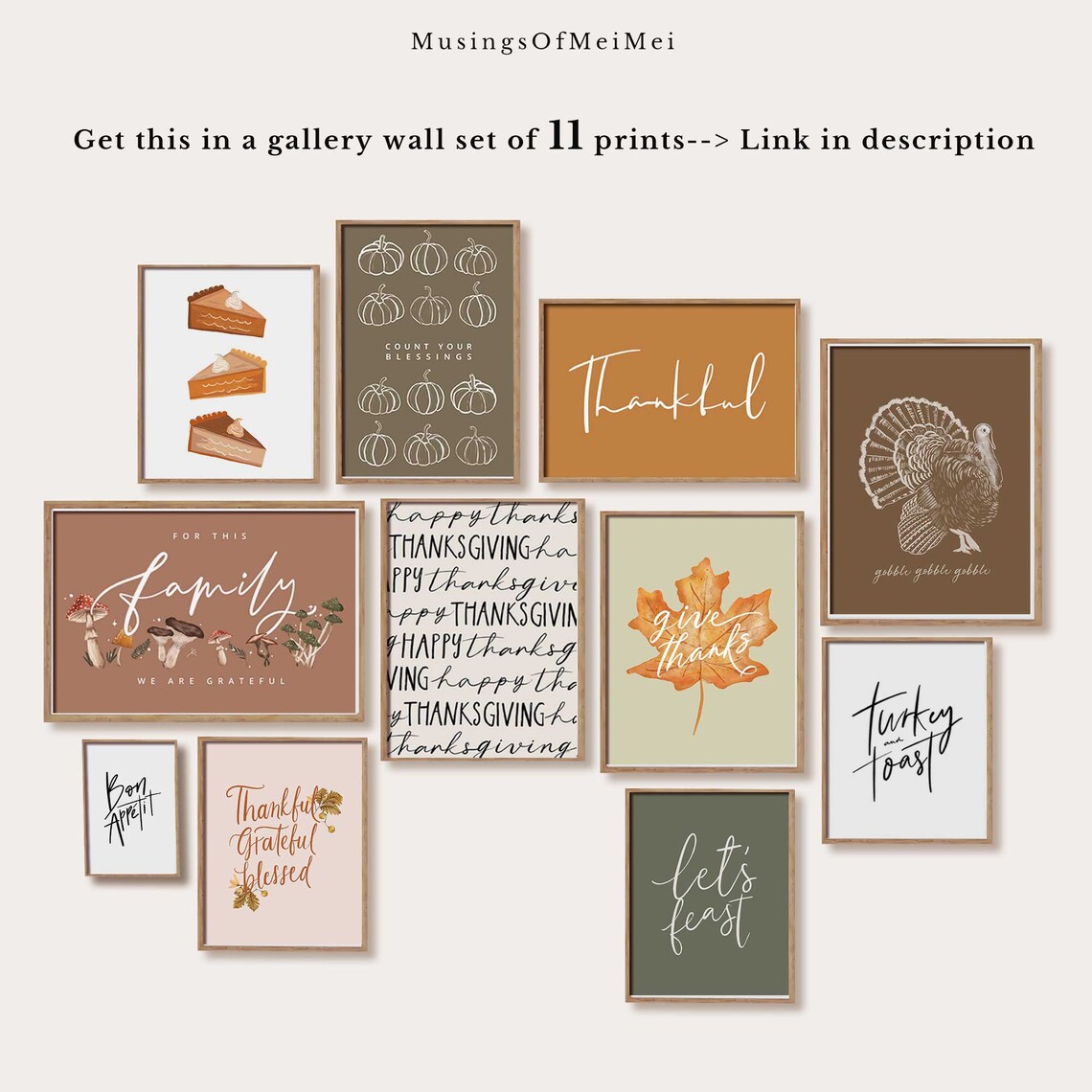 Pumpkin Pie Thanksgiving Kitchen Decor Art Print - Image 3