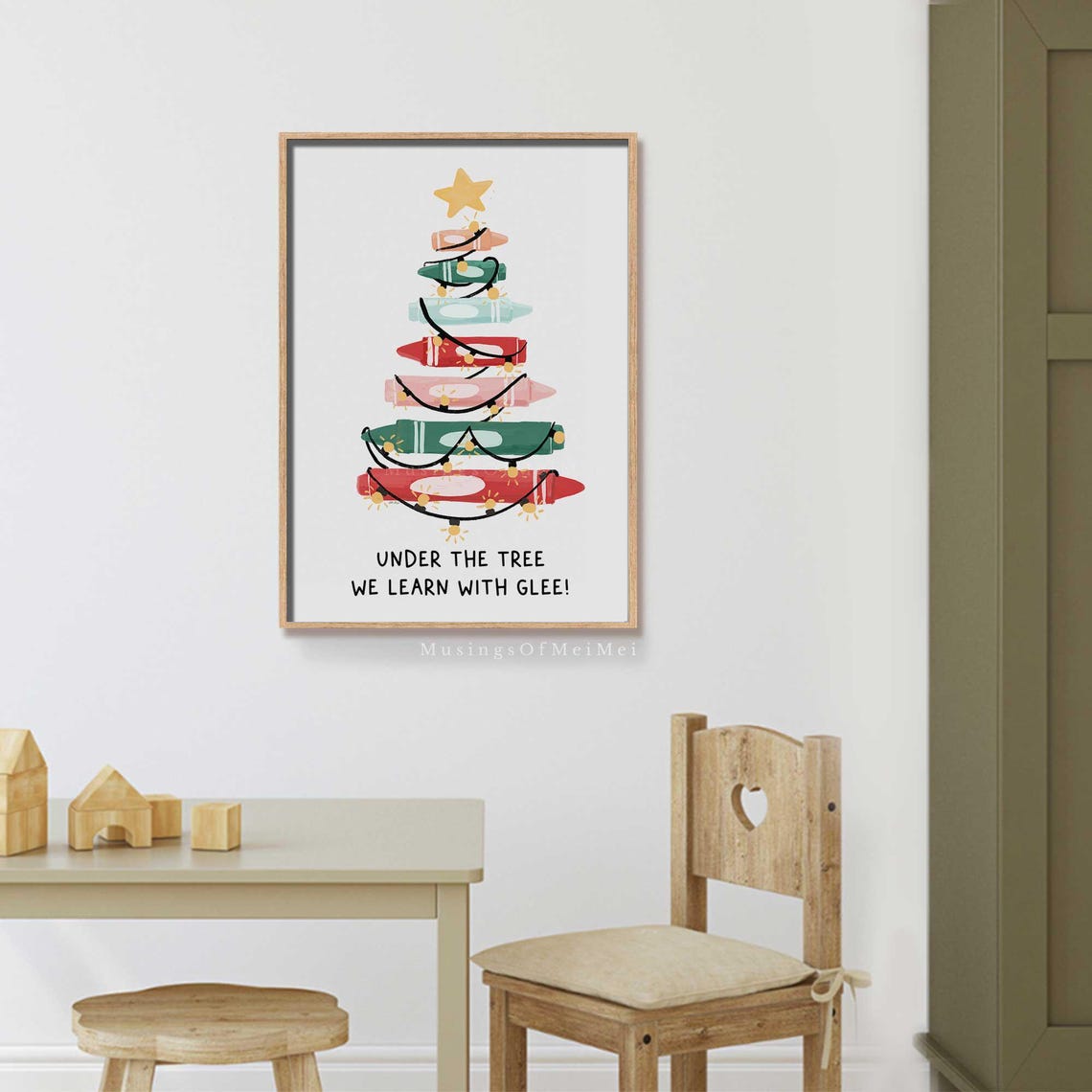Under the Tree We Learn with Glee Crayon Classroom Tree Poster - Image 3