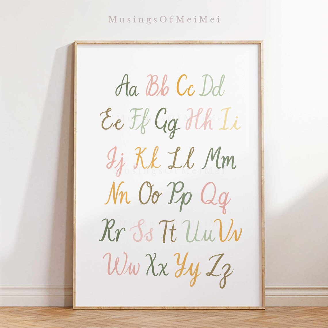 Pastel Alphabet Nursery Decor ABC Art Print