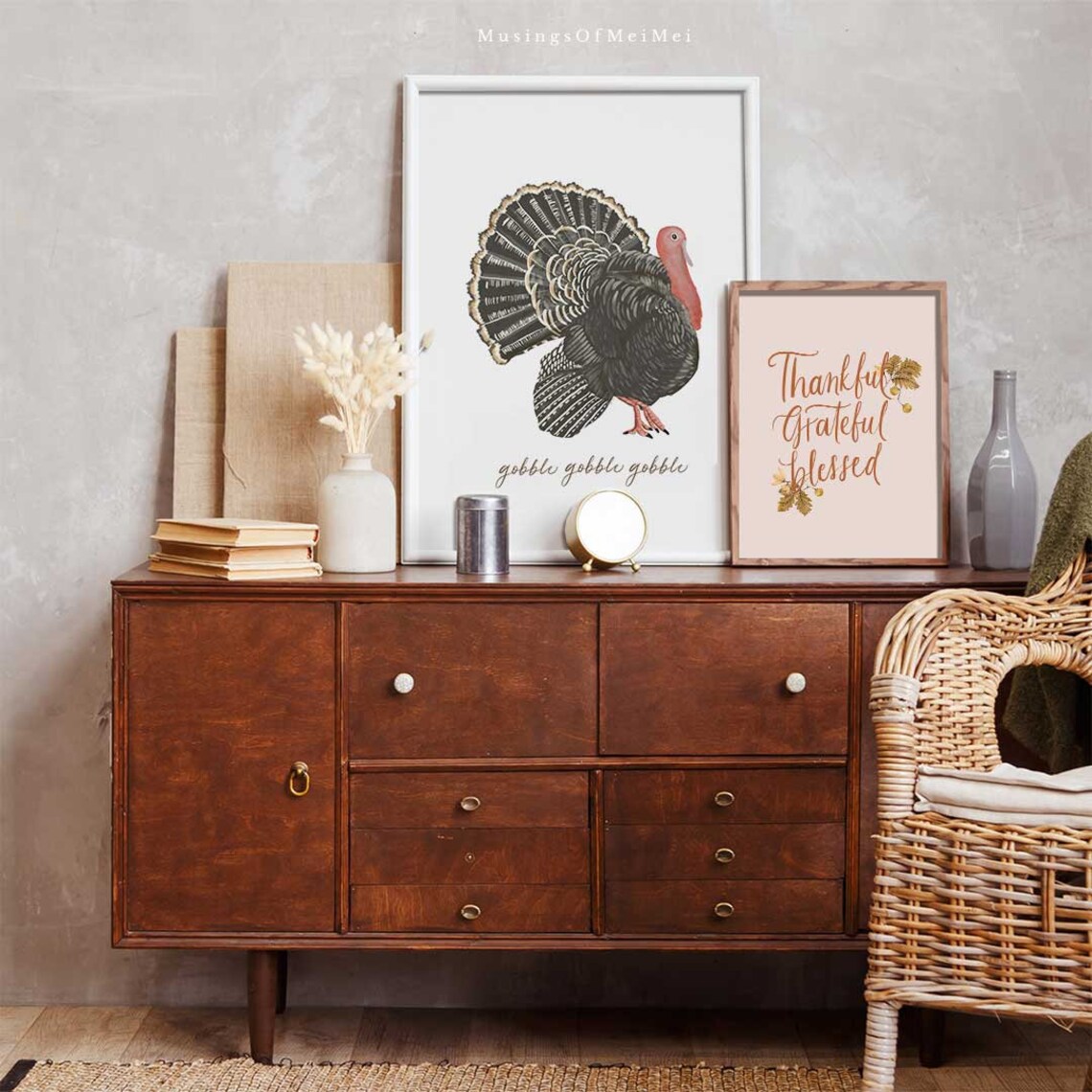 Thanksgiving Turkey Art Print, Fall Holiday Decor - Image 3