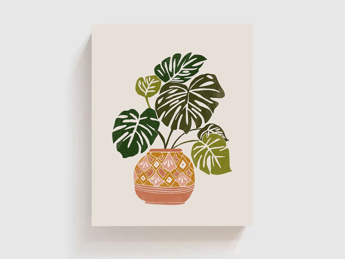 Monstera Botanical Art Print, Boho Plant Lover Decor - Image 2