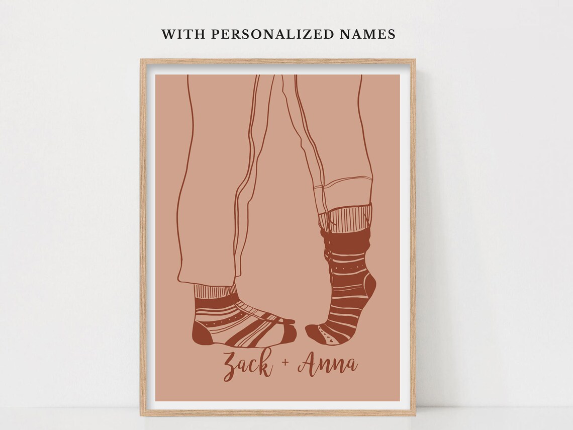 Personalized Couple Portrait Minimalist Wall Art