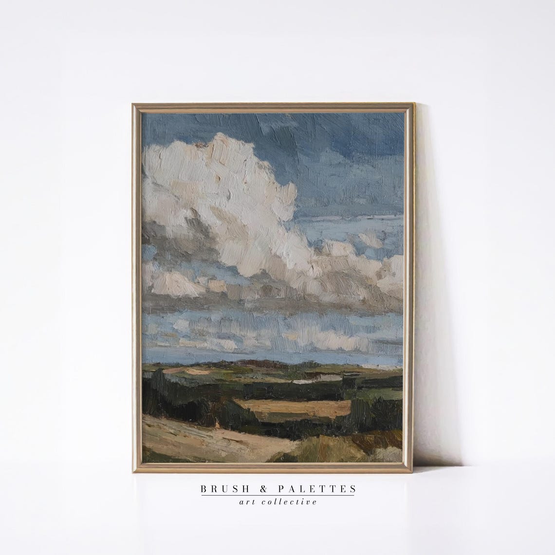 Impressionist Countryside Rolling Fields Dramatic Cloud Sky Poster