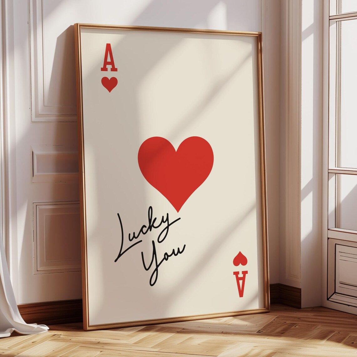 Ace Of Hearts Vintage Playing Card Poster