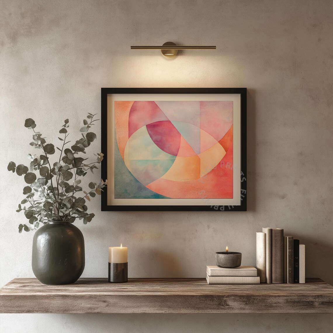 Pastel Geometric Circle Art, Minimalist Abstract - Image 4
