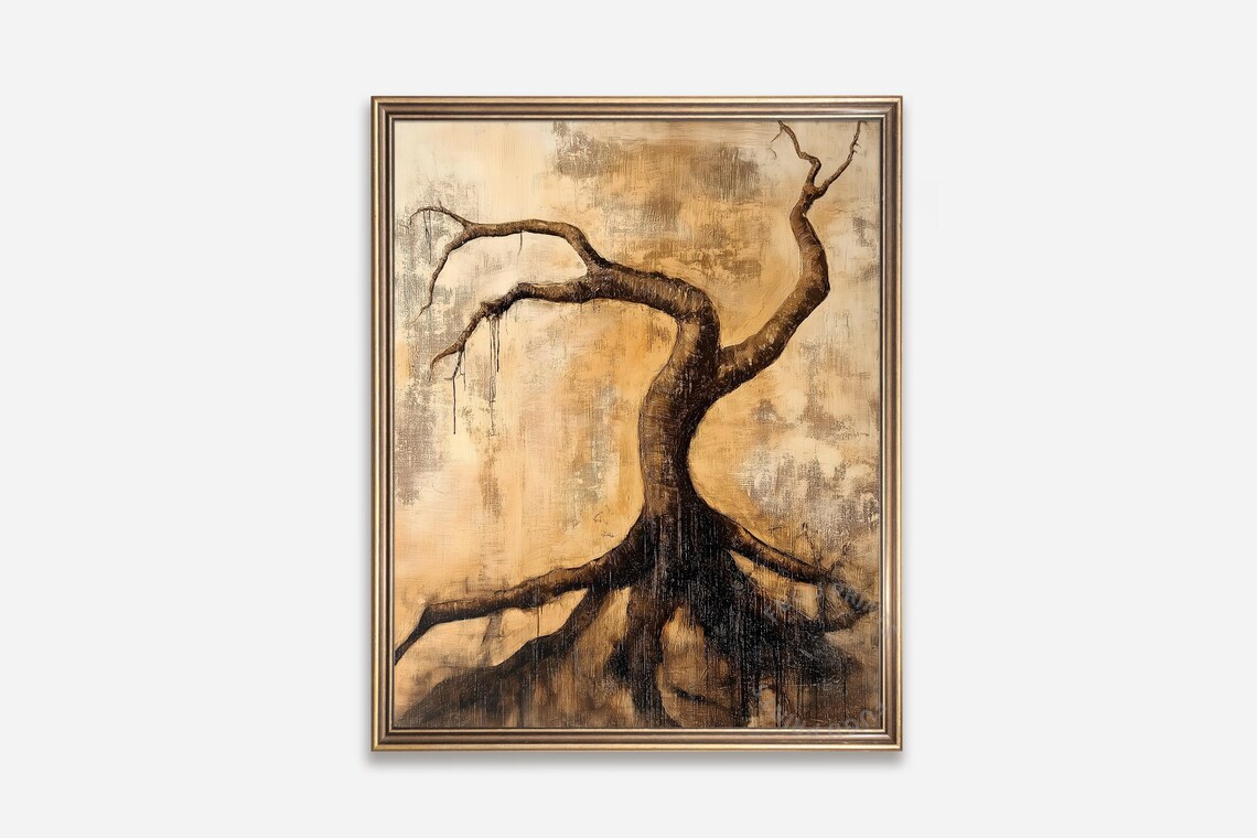 Abstract Tree, Minimalist Home Decor Art
