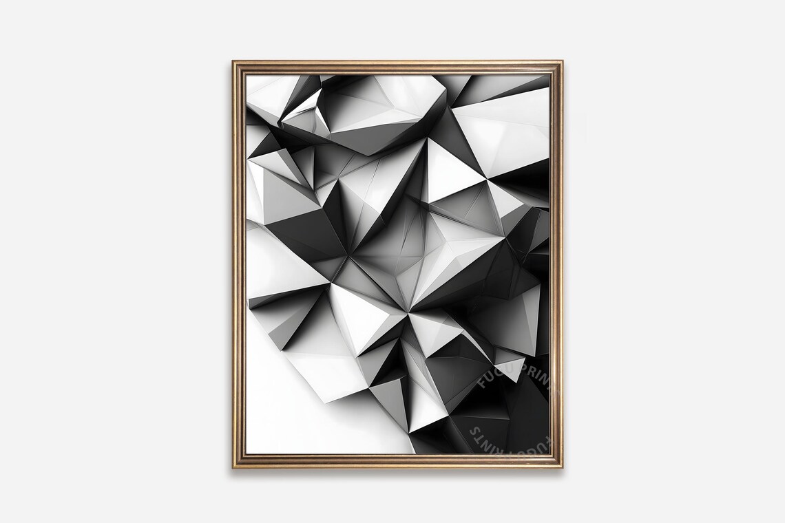 Geometric Abstract Polygon, Minimalist Wall Art