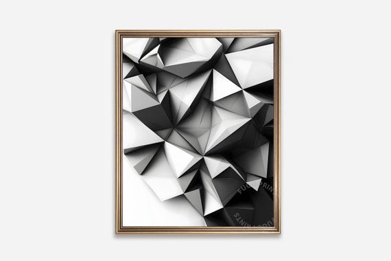 Geometric Abstract Polygon, Minimalist Wall Art