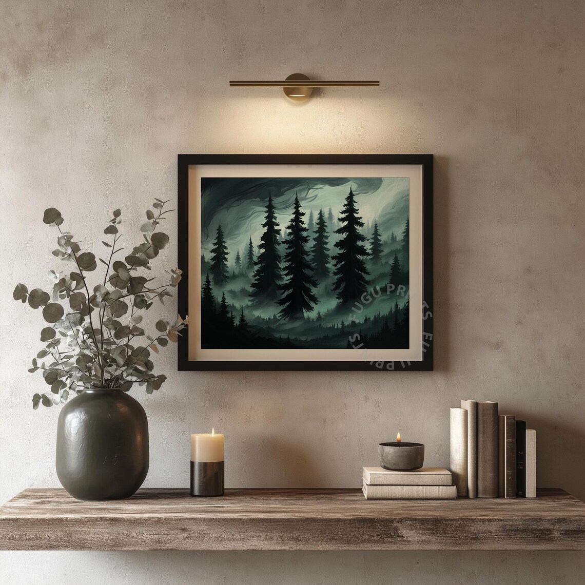 Misty Forest Gothic Wall Art, Dark Landscape - Image 4