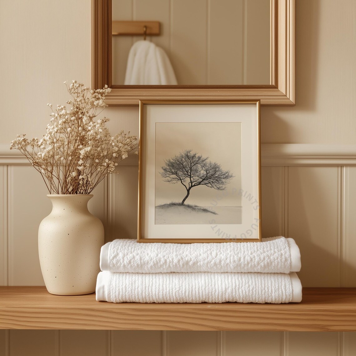 Bare Tree Print, Minimalist Sand Dune Decor - Image 3