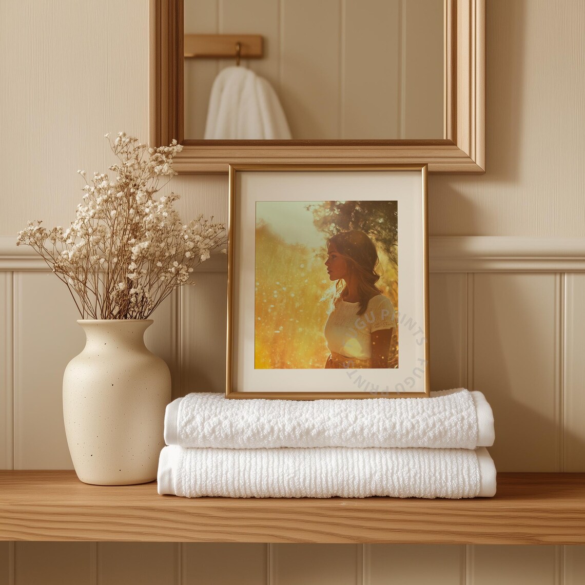 Golden Hour Woman Ethereal Portrait, Boho Decor - Image 3