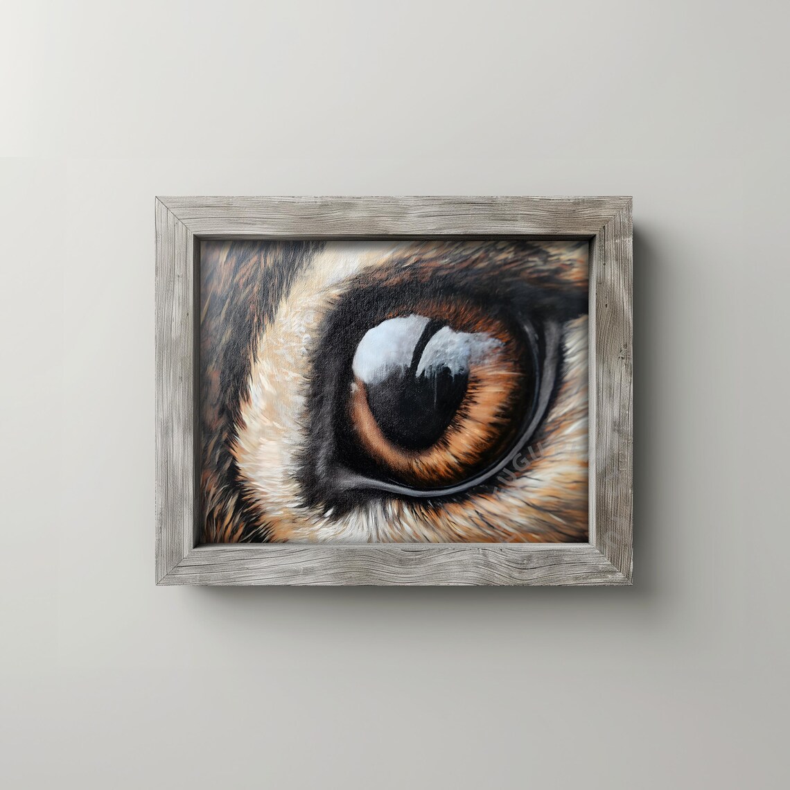 Tiger Eye Close Up Amber Iris Realistic Wildlife Detail Wall Art - Image 2