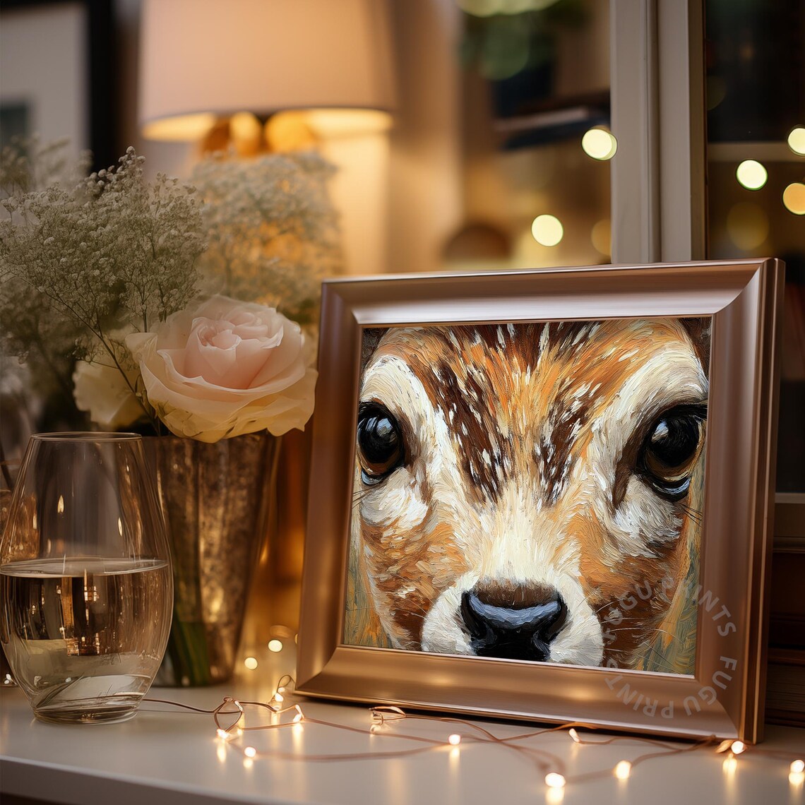 Fawn Face Impressionist Deer Nursery Decor Art Print - Image 3