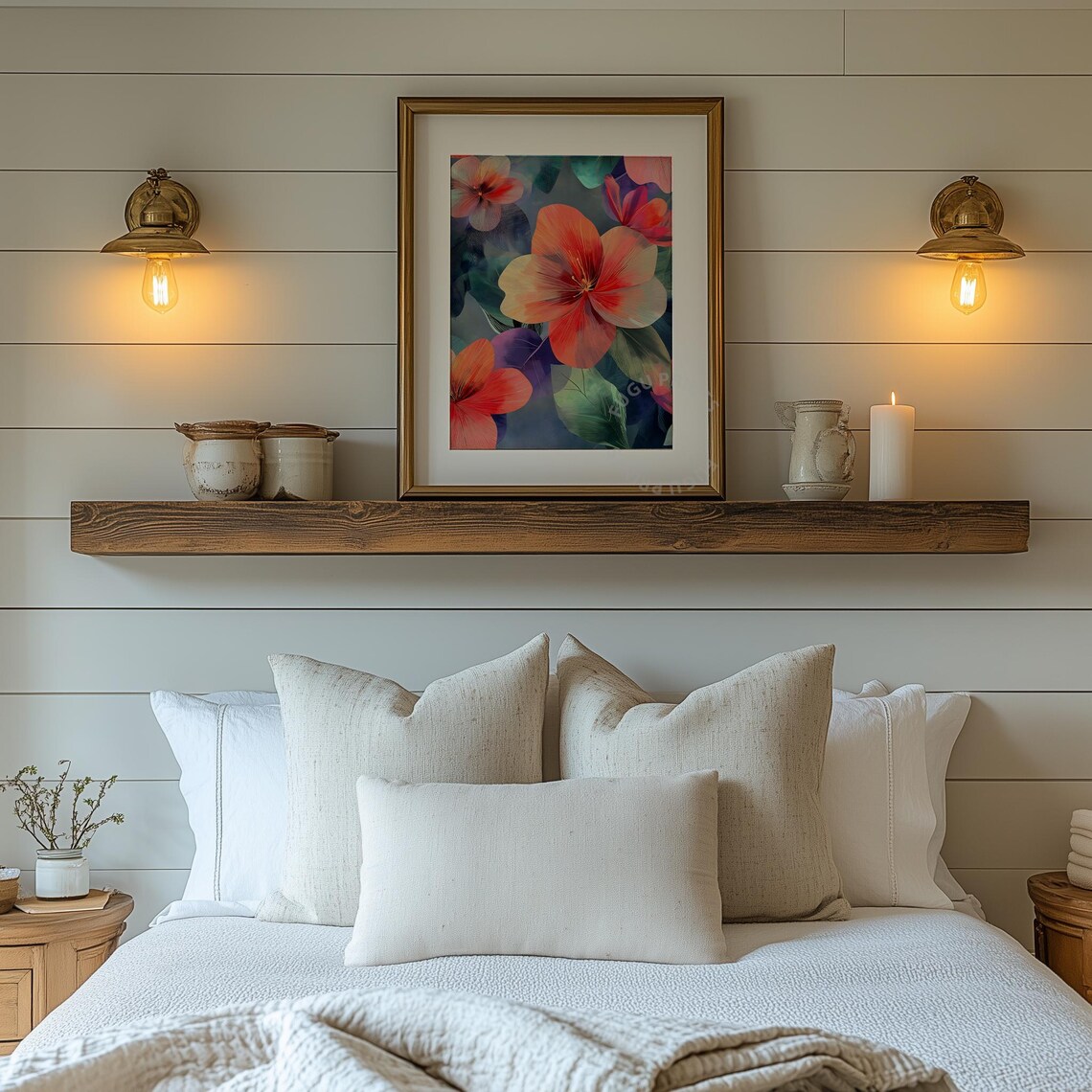 Abstract Floral Print, Modern Botanical Decor - Image 2