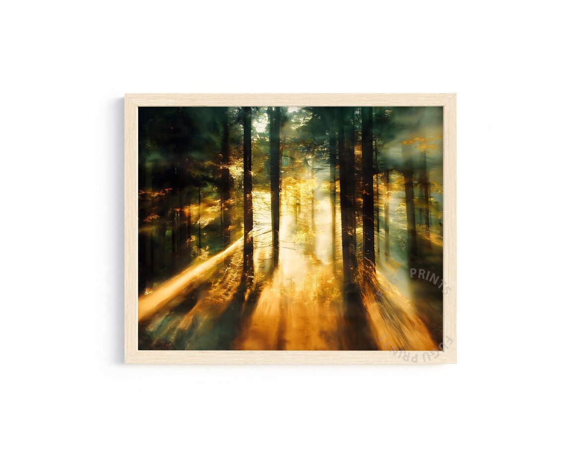 Golden Forest, Impressionistic Landscape Art Print