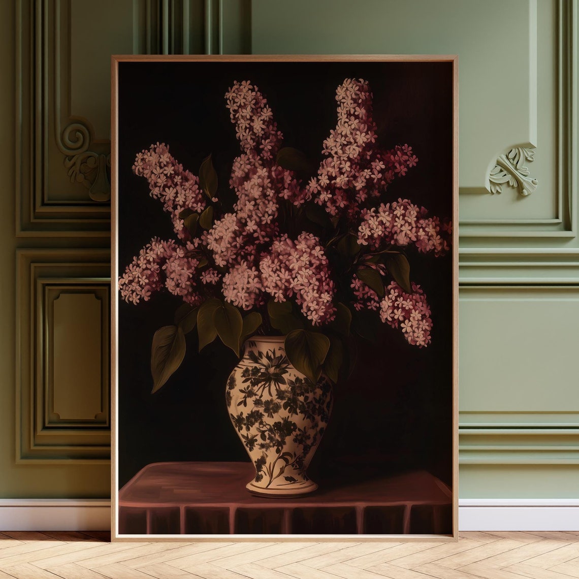 Vintage Lilacs Painting Antique Lilacs Flower Print Moody Floral Wall Art Purple Flowers Print Moody Decor Lilacs Poster Purple Wall Art - Image 4