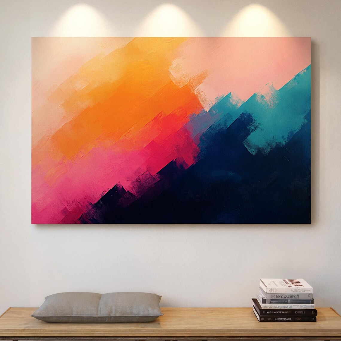 Vibrant Abstract Gradient Painting, Modern Decor