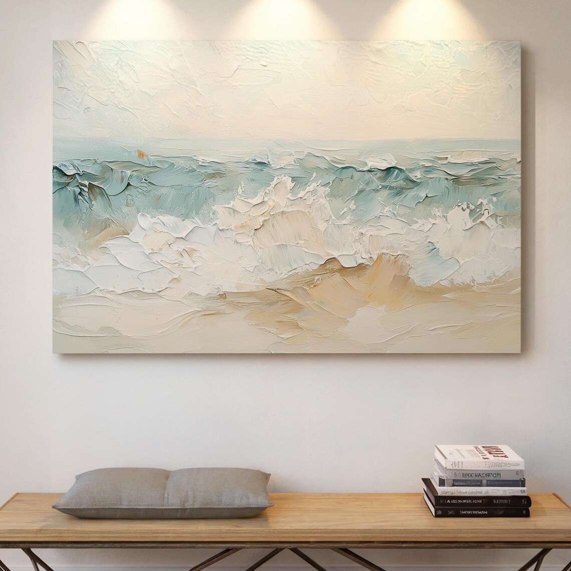 Ocean Waves Abstract Art Print, Coastal Seascape