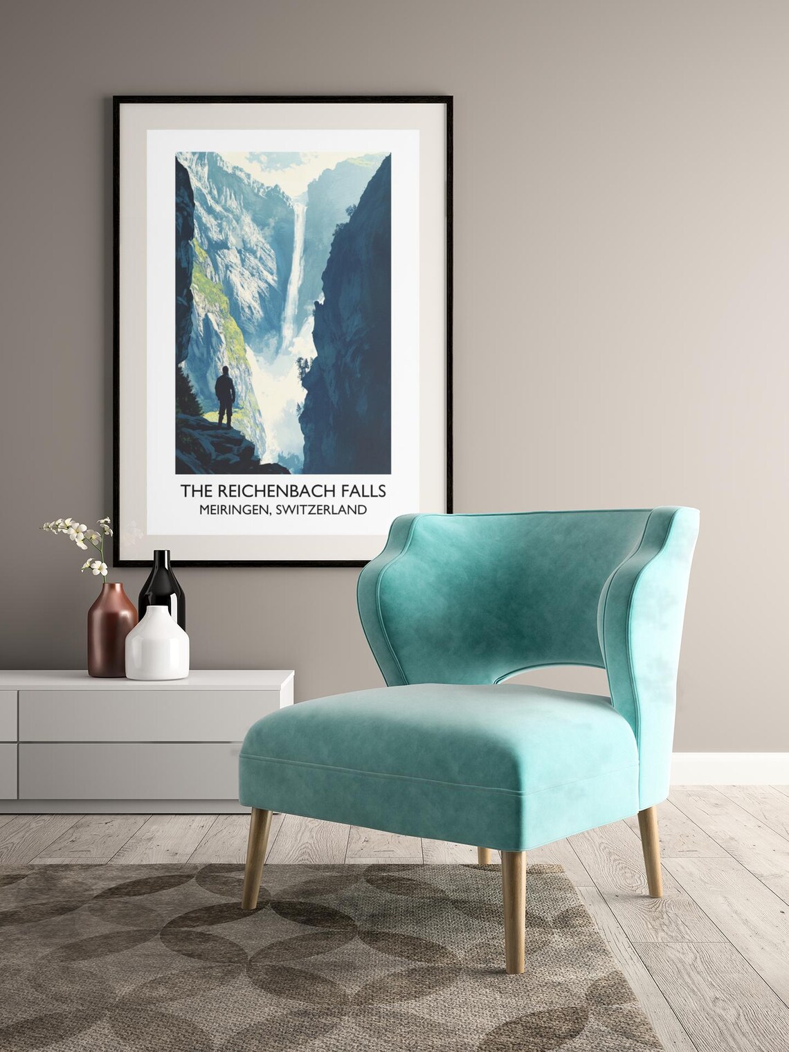 Reichenbach Falls Meiringen Switzerland Waterfall Gorge Sherlock Holmes Poster - Image 3