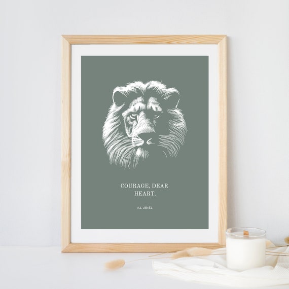 Courage Dear Heart Cs Lewis Quotes Instant Wall Art Nursery Art Playroom Home Decor Library