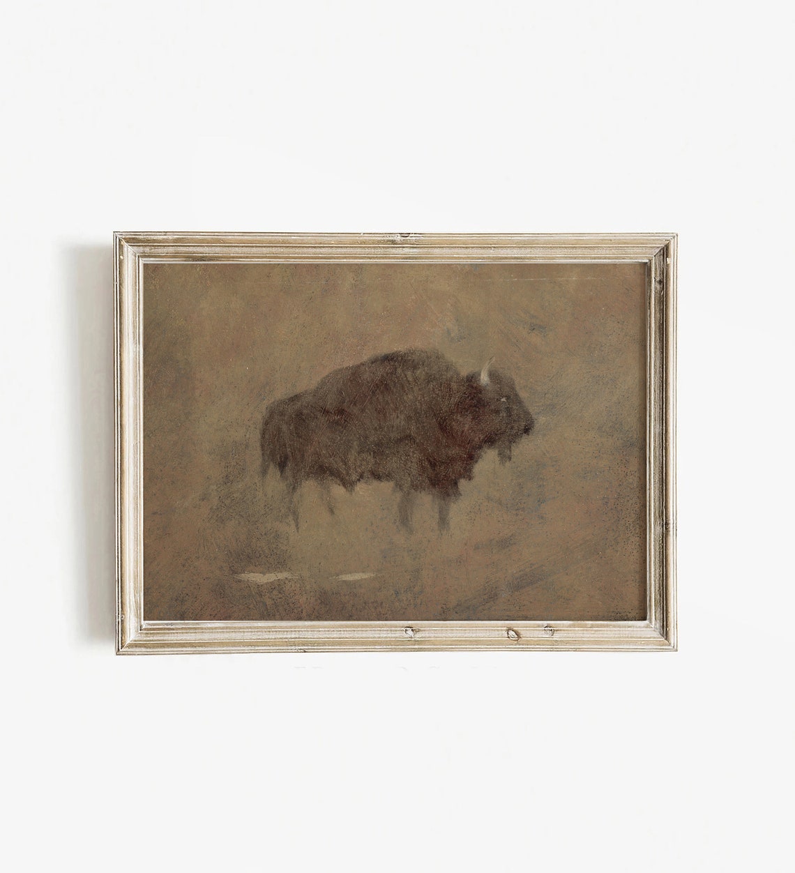 Bison Buffalo Warm Prairie Haze Vintage Western Animal Poster - Image 2