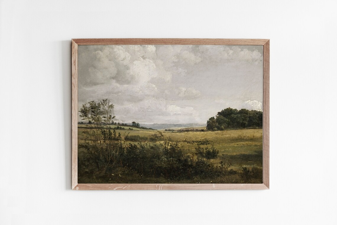Vintage Countryside Landscape Art Print, Rustic Mood - Image 4