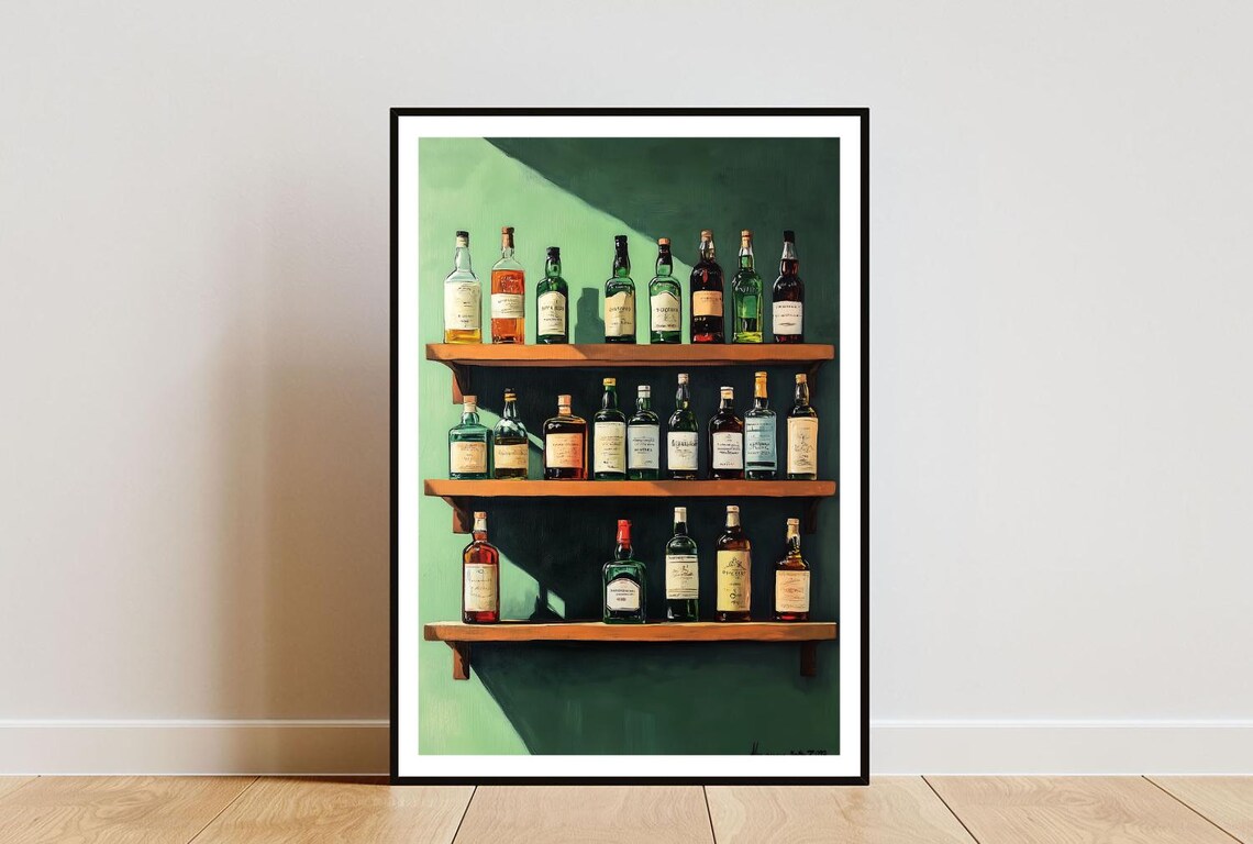 Retro Cocktail Bar Poster, Vintage Kitchen Art Print